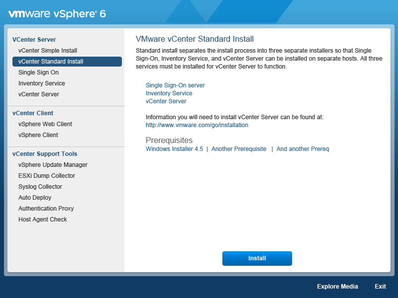 VMware vSphere Installer highlight